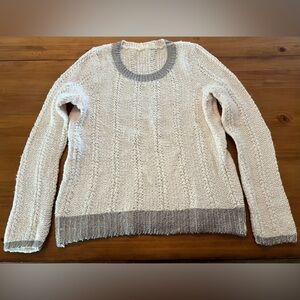 Anthropologie Sweater. White/Cream & Silver. Like New. Medium.